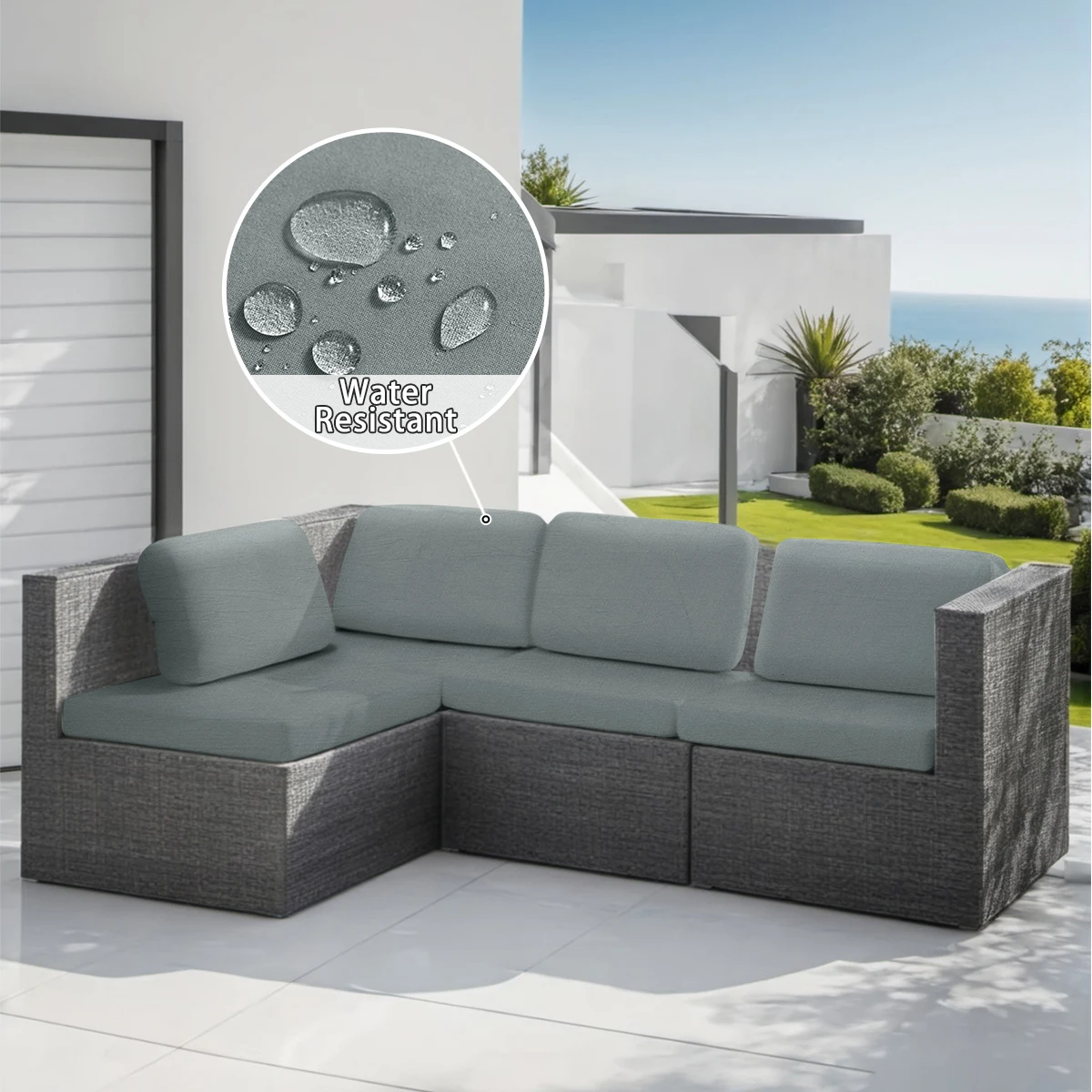 1pc Milk Silk Outdoor Waterproof Sofa Cushion, Elastic Sofa Slipcover for Yard, Porch, Patio Sofa Decor, Available All Seasons