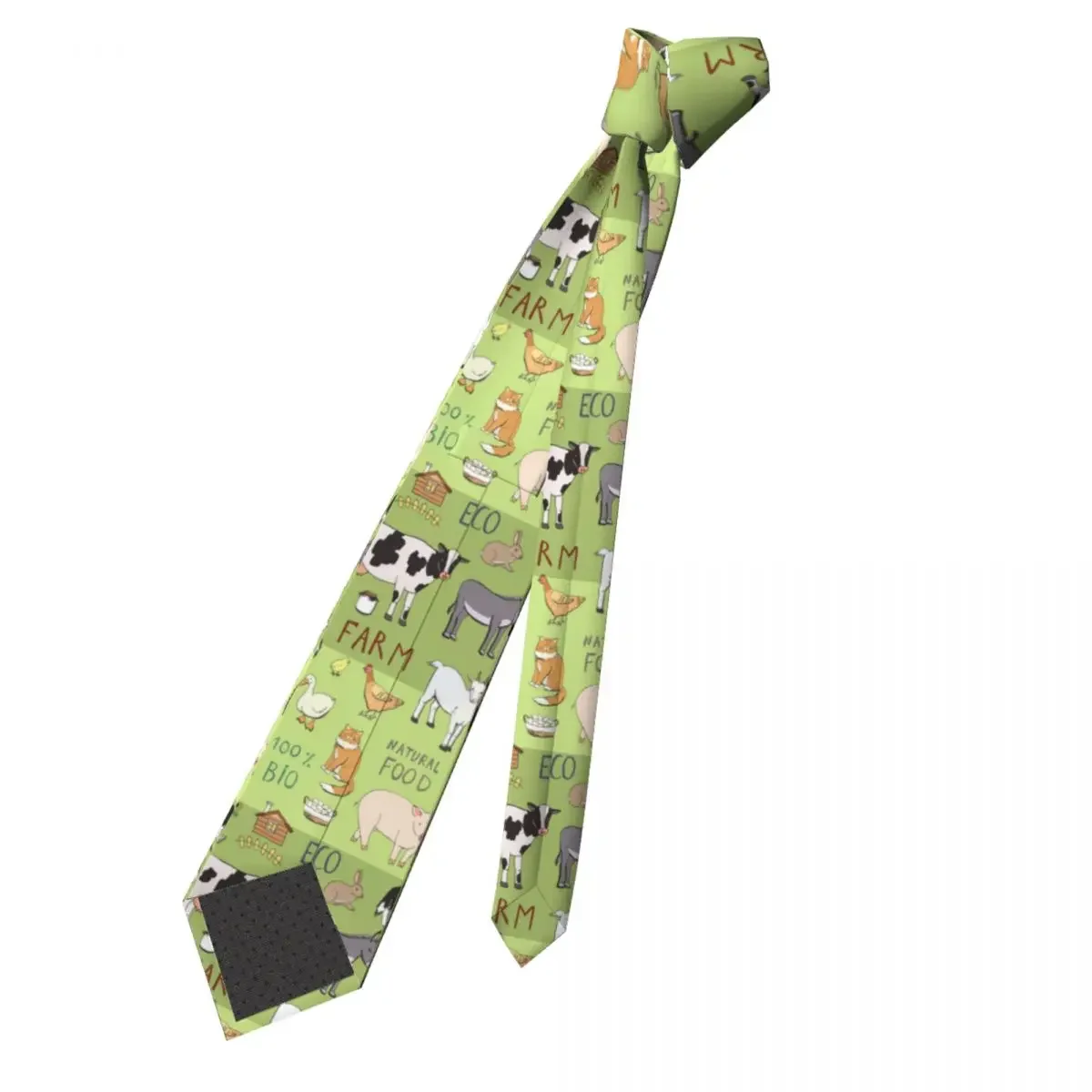 Cute Farm Animals Natural Food Neckties Men Silk Polyester 8 cm Wide Goose Rooster Neck Ties for Mens Accessories Cravat Gift