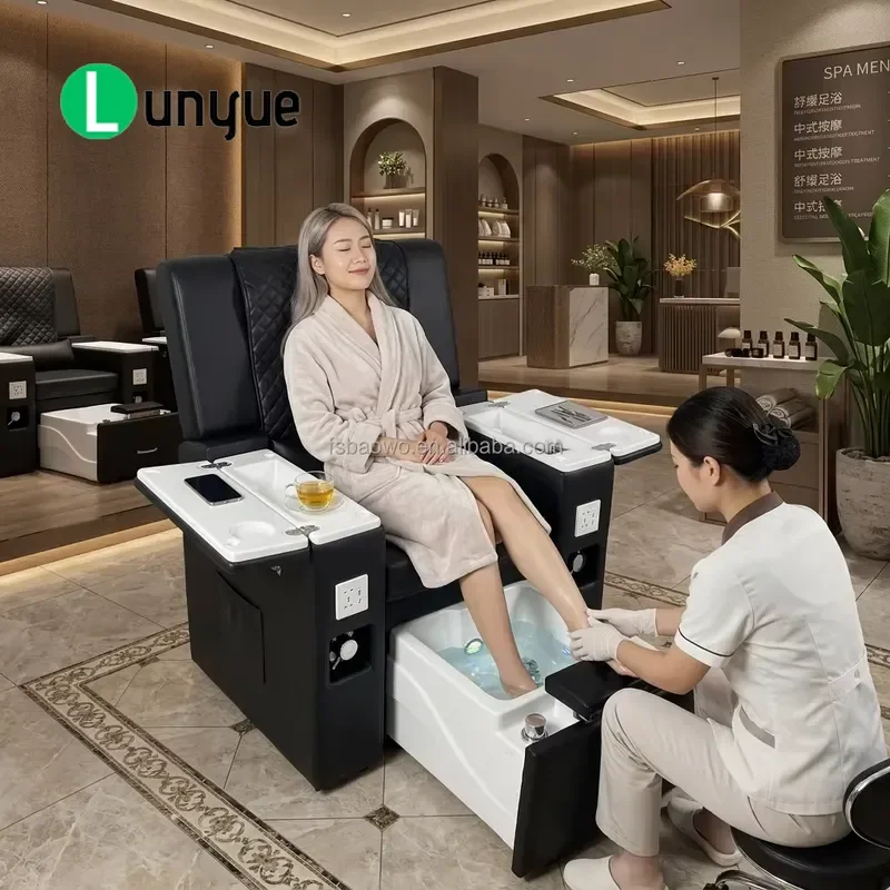 Luxury Modern Pedicure Chair for Beauty Professional Space Saving Manicure Pedicure Seat No Pipe with Basin Comfortable