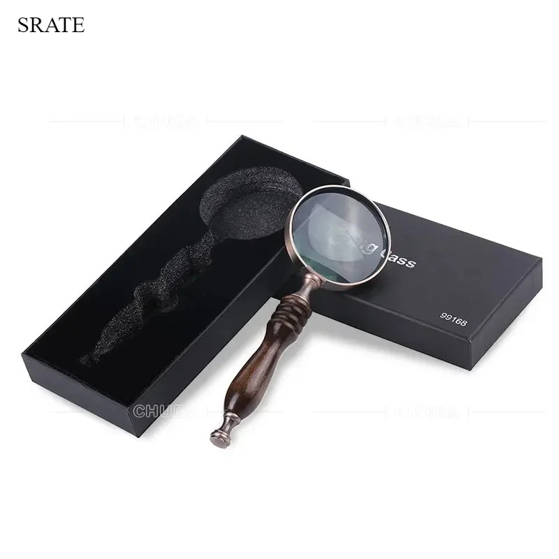 

HD Antique Handle Magnifier 10X Reading Magnifying Glass Handheld Loupe For Rocks Map Crossword Puzzle Helping Hands