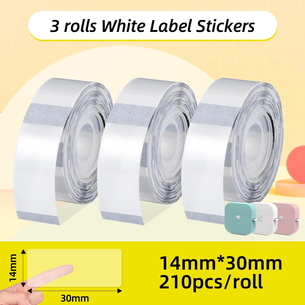 Phomemo-Transparent Self-Adhesive Labels Paper, etiqueta à prova de rasgo, água e óleo-prova, D30, Q30, Q30S, Q31 Printer, 3 Rolls