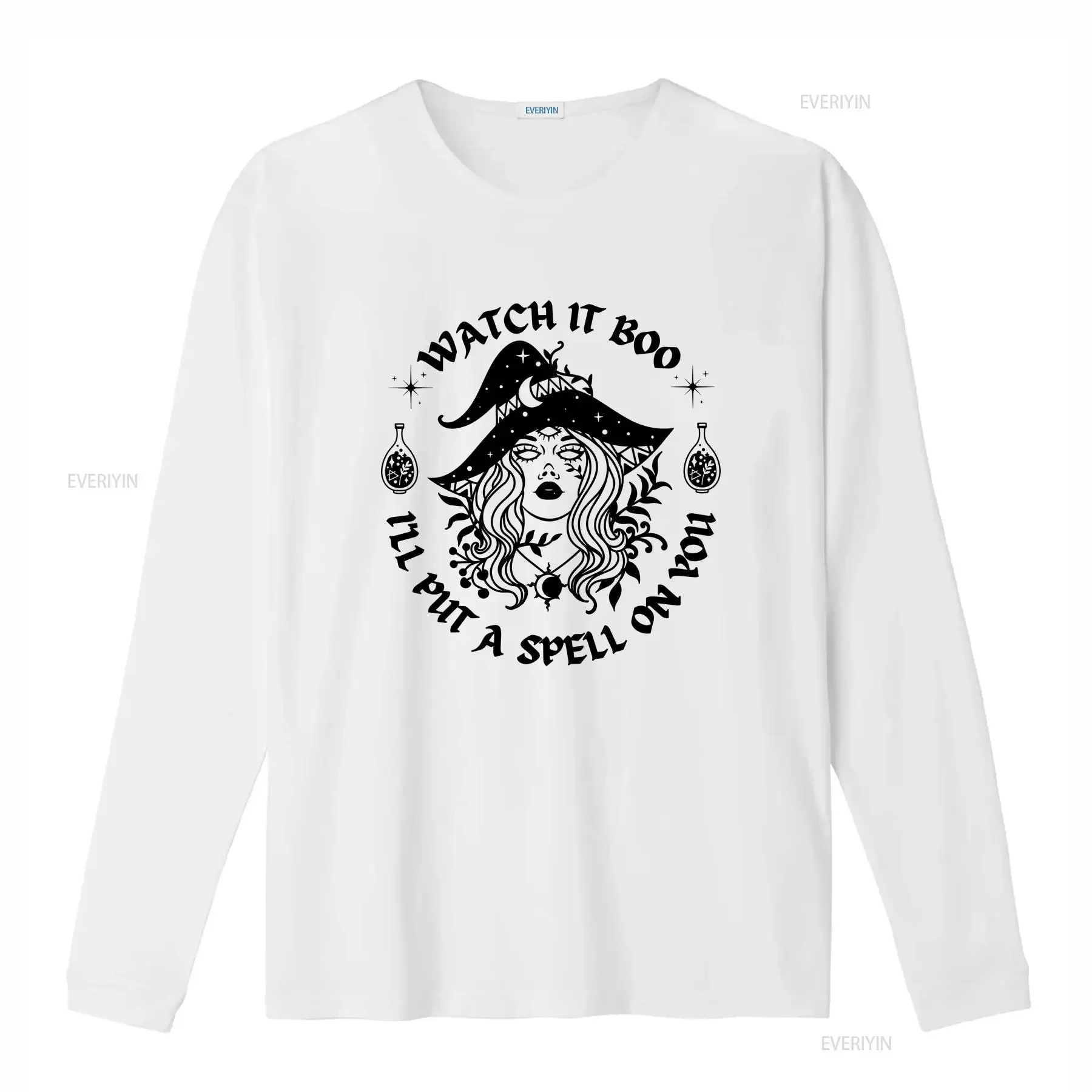 Watch It Boo I'll Put A Spell On You T Shirt Witch Halloween Witchy Funny Celestial vintage Washed fashion designer clothes
