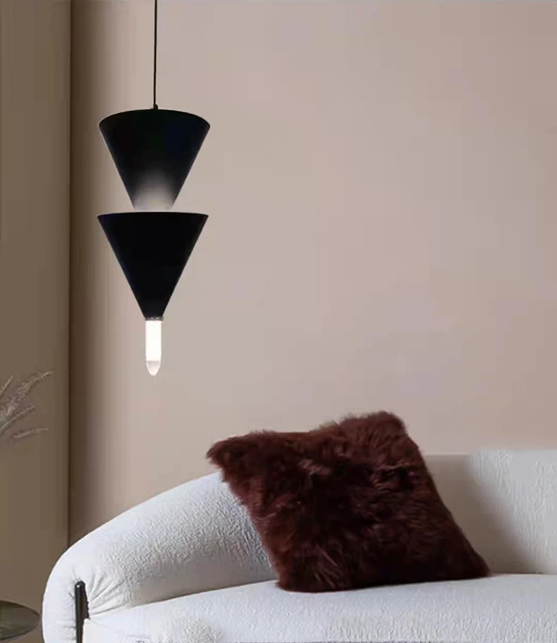 Gold Black Cone LED Pendant Lamp