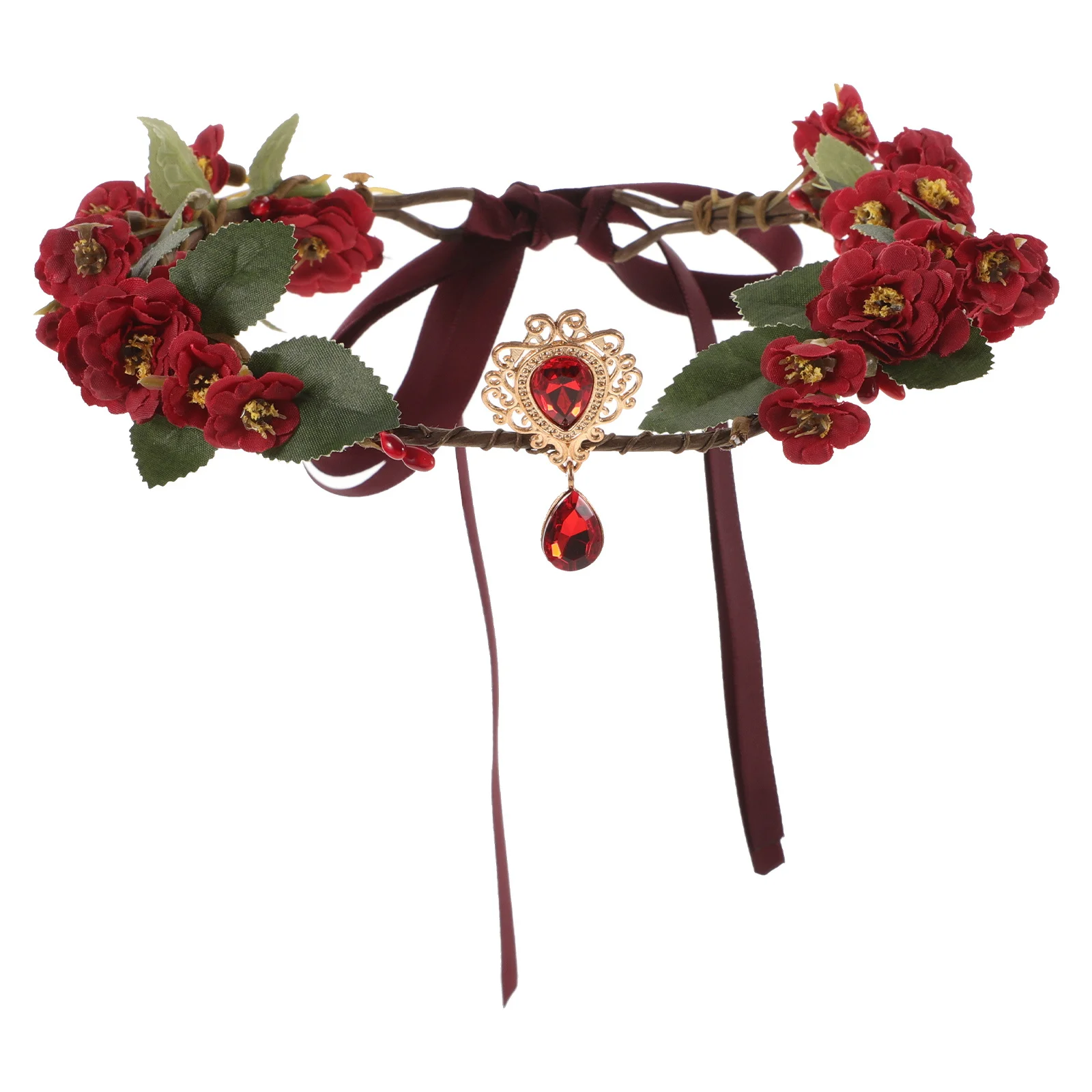 

Elegant Flower Crown Headband with Sparkle Detail Boho Floral Wreath for Wedding Party Costume Festival Ladies Hair Decor