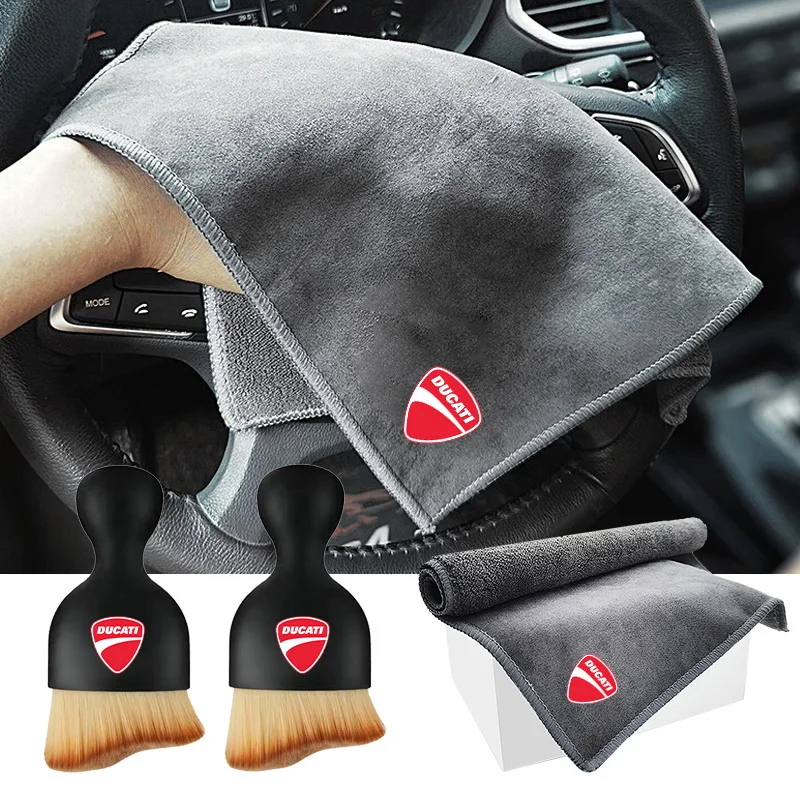 

For Ducati Monster Car Interior Cleaning Soft Brush Tool Dust Remover Suede Fleece Microfiber Wash Towel Car Cleaning Rag Cloth