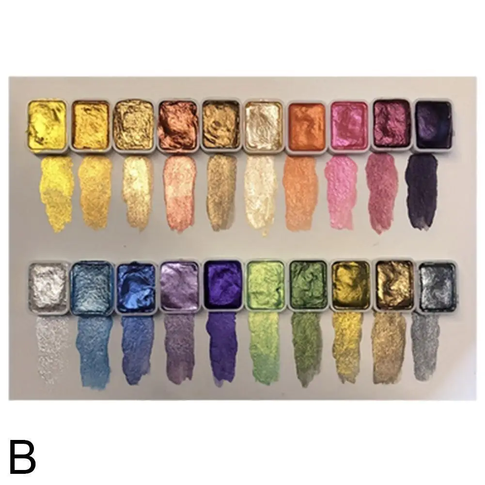 Juego de pintura de acuarela, juego de acuarela sólida de 20 colores para dibujar, pintar, escribir, creación de arte, suministros de arte, caja portátil