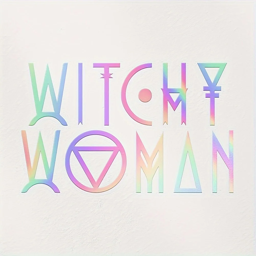 

Transparent sticker witch woman premium waterproof vinyl sticker laptop phone accessories helmet car window mug door wall
