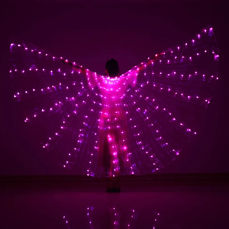 LED leuchtender bunter Umhang für Erwachsene und Kinder, tanzen leuchtender Schmetterlingsflügel, Bühnenaufführung, Bauch, Glühen, Party, Foto-Requisite – Detail 27