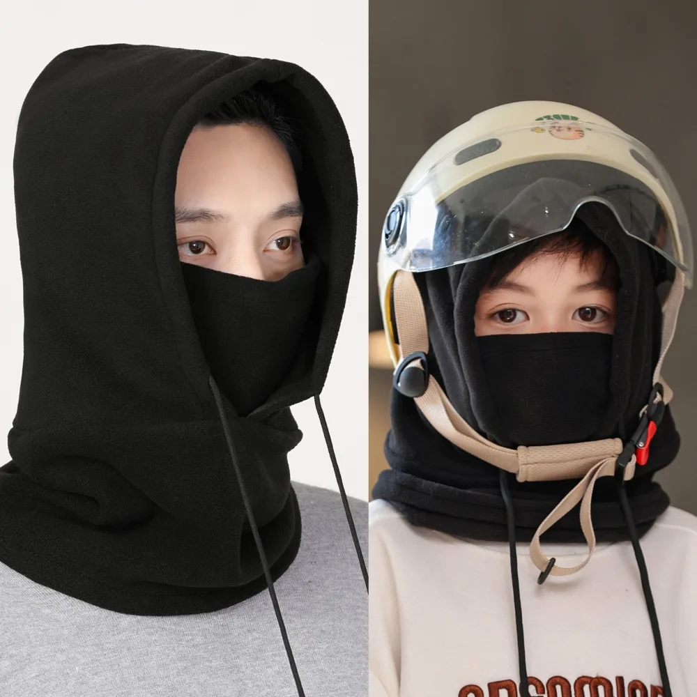 New Cold Proof Lamb Fleece Hat Full Face Cove Thicken Warmer Hat Ear Protection Windproof Scarf Cap Children Boy Girl