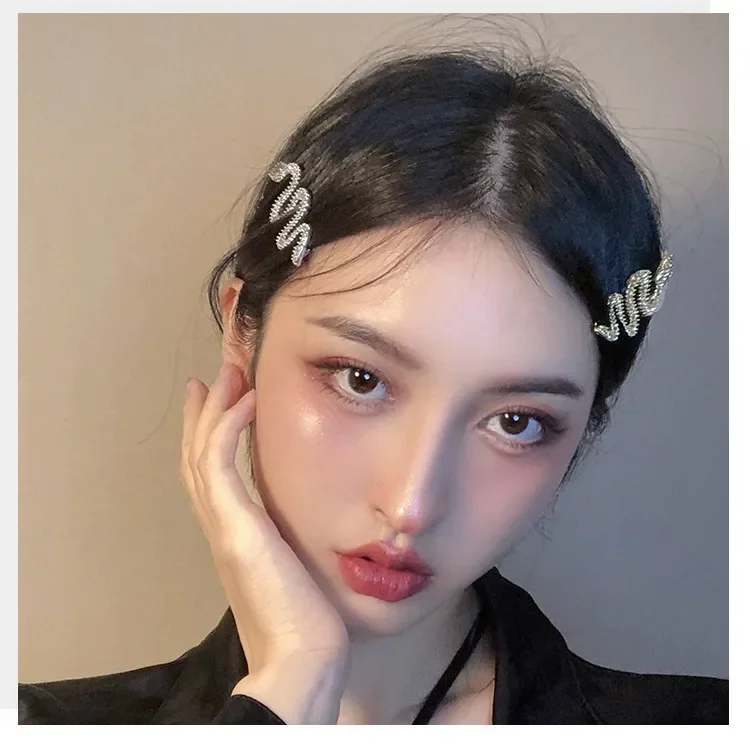 Korean Style Spicy Girl Hair Clip Snake Shaped Hair Clip Snake Shaped Retro Headwear Dark and Cool Style Side Line Clip