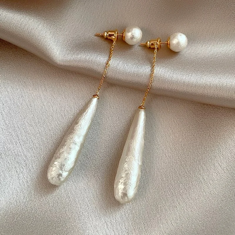 2025 neue Ankunft Französisch Elegante Nische Design Wasser Tropfen Imitation Perle Baumeln Ohrringe Für Frauen Mode Einfache Schmuck Geschenke