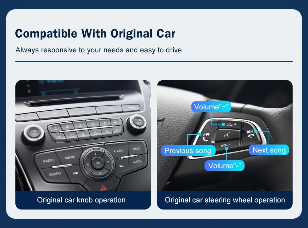 Kabelloses CarPlay für Ford Focus Escape Fiesta C-max Sync 2 Android Auto Interface Mirror Link AirPlay Car Play Funktion – Detail 14