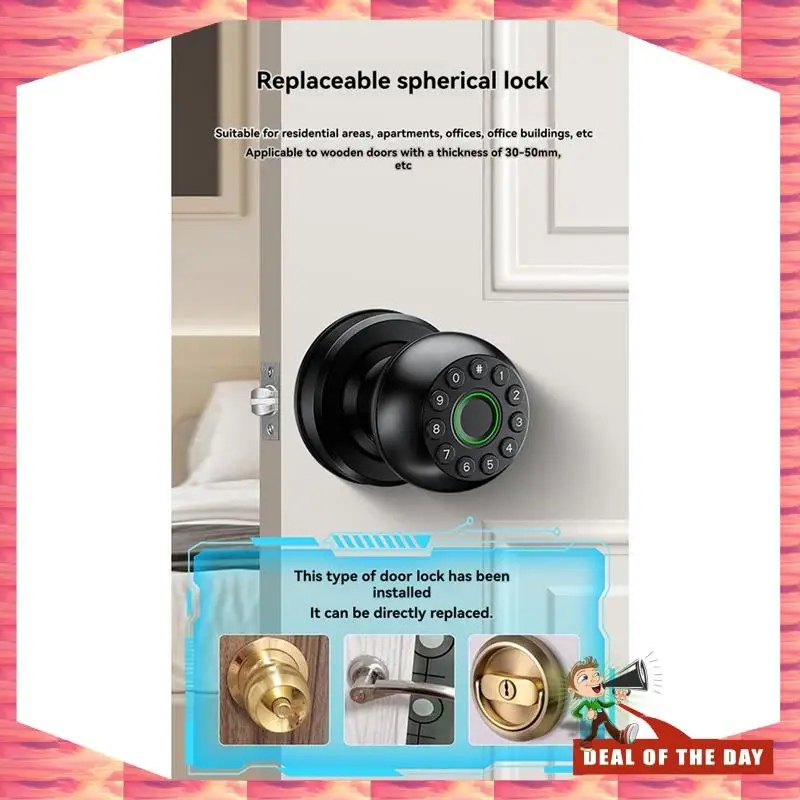 

24-Hour Delivery Smart Fingerprint Door Lock With Password, App Control And Touchscreen Keypad For Indoor Use