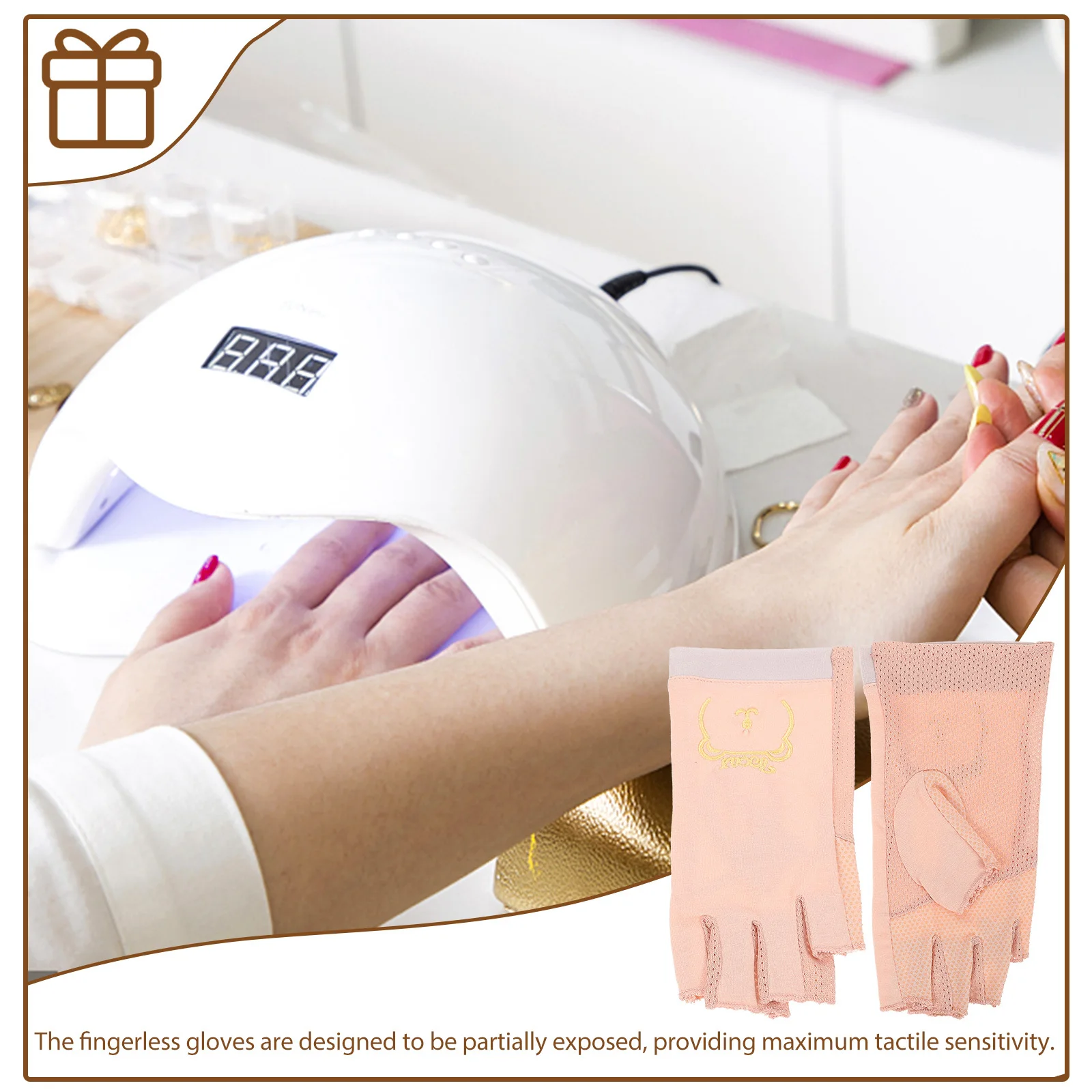 

1 пара маникюрных перчаток, защита от ультрафиолета и излучения для гелевых ногтей, салона, домашнего использования, легкое дышащее снаряжение для защиты кожи