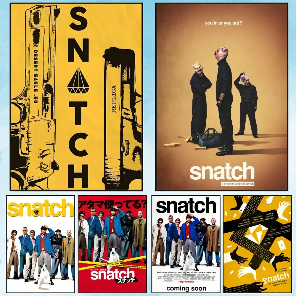 

Classic Crime Comedy Movie S-Snatch Poster Poster Waterproof HD Wall Art Decal Self-Adhesive Aesthetic Decor for Home Living