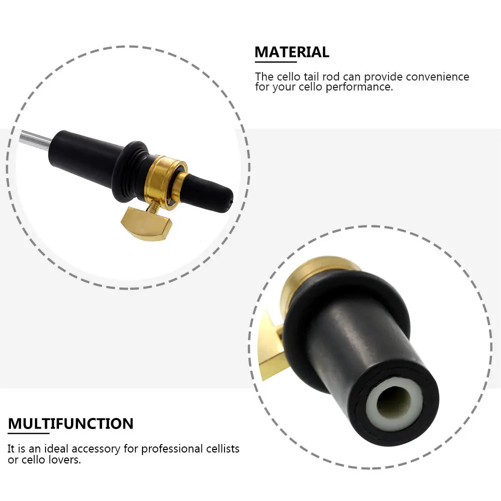 

1Pcs Cello Tail Post Support Rod Sturdy Stainless Steel Tail Rod Endpin for Cello Stability Professional