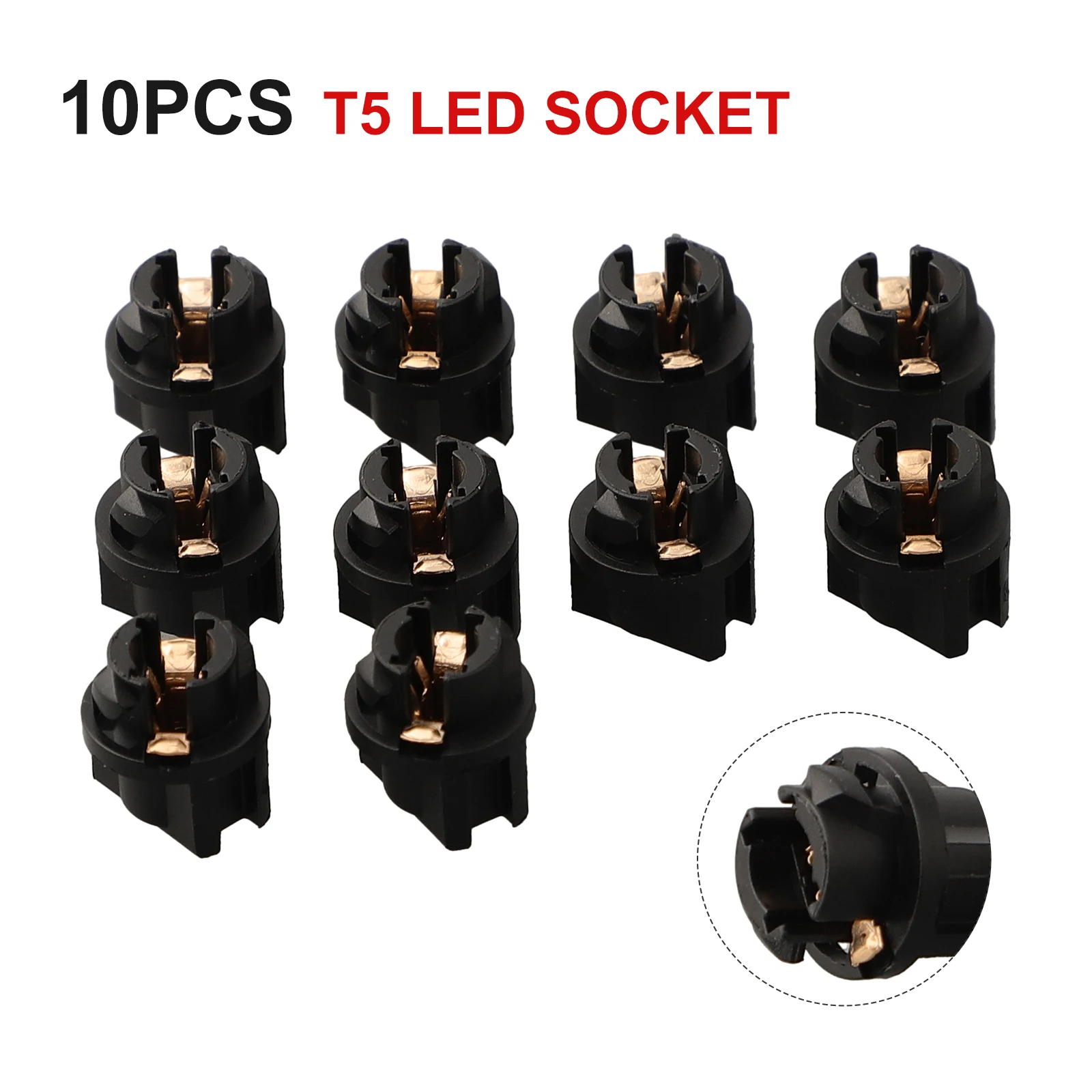 

10pcs T5 Lock Socket Car Dashboard Instrument Panel Cluster Dash Light Holder Dash Lights Plug Base Panel Cluster Accessories
