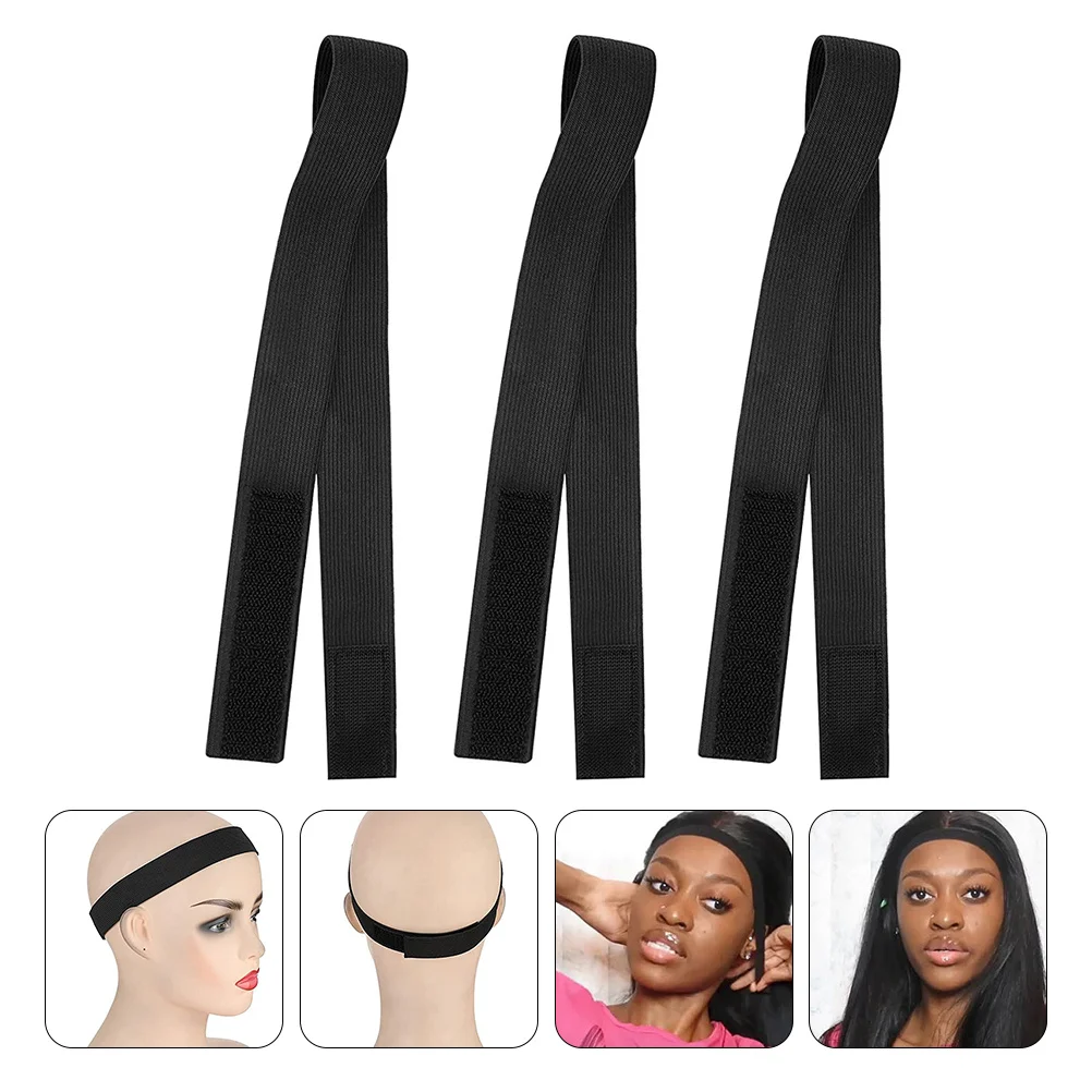 3 قطع من أغطية الرأس المرنة ذات الشريط الثابت باللون الأسود القابلة للتنفس والمتينة وغير القابلة للانزلاق وخفيفة الوزن للنساء #2