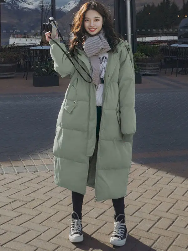 2024 Winter New Women's Down Cotton Coat Loose Commuter Leisure Windproof Hooded Oversize Parkas