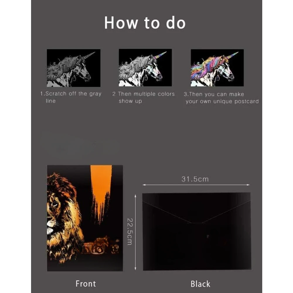 Искусство скретч-арт для взрослых и детей, поделки из радужной бумаги формата А4, скретч ночной сцены