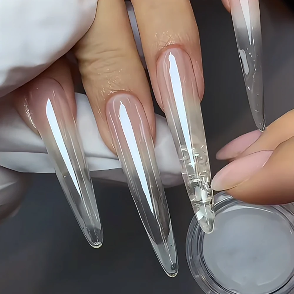 1 Caja de Polvo para Uñas Aurora con Acabado Brillante, Color Blanco Luz de Luna, Purpurina para Arte de Uñas, Polvo Ultrafino, Pigmento para Decoración de Uñas en Gel