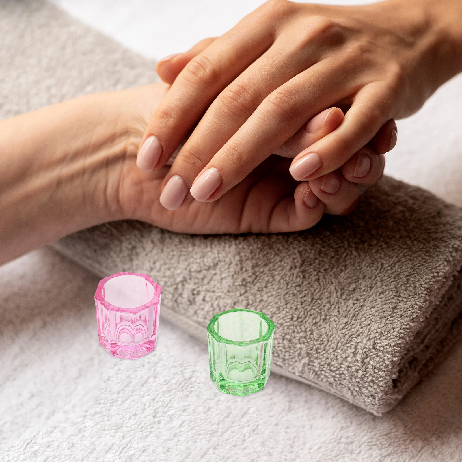 3Pcs Octagonal Glass Nail Dappen Dishes Crystal Bowls Nail Monomer Liquid Holders Powder Containers Acrylic Extension Supplies