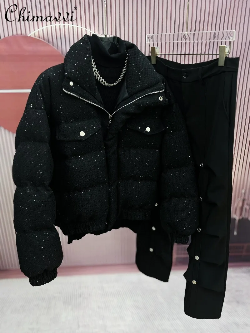 

Зимняя хлопковая куртка мужская тяжелая мода звездное небо с блестками воротник-стойка пальто теплые повседневные утолщенные хлопковые куртки с длинными рукавами