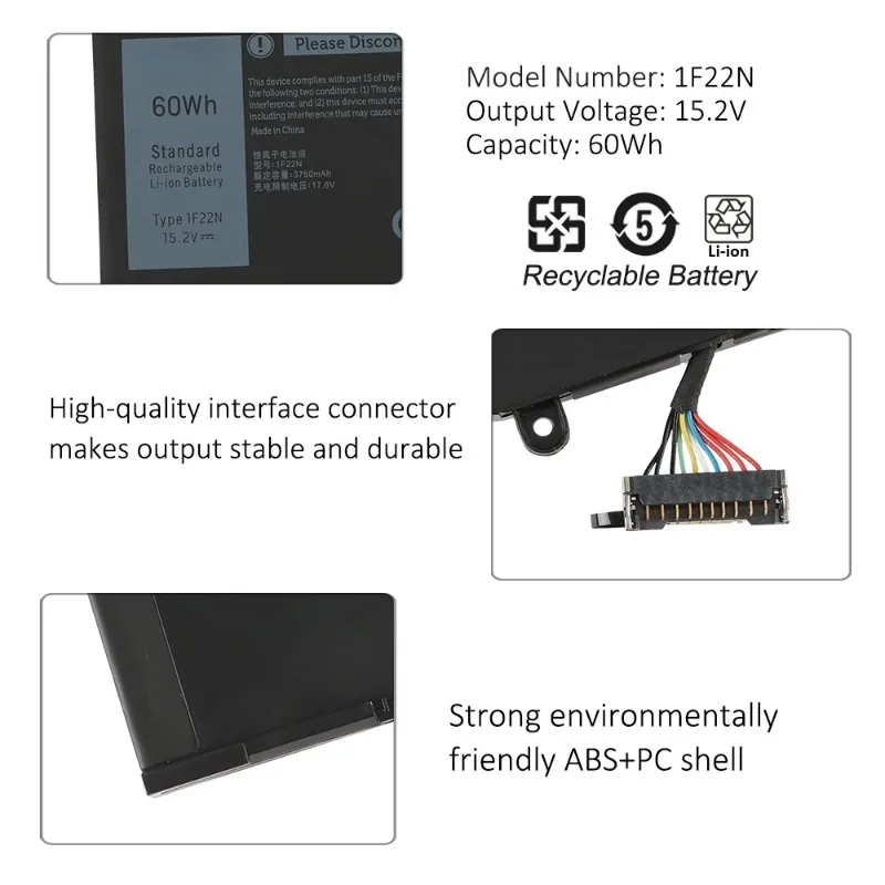 1F22N بطارية كمبيوتر محمول عالية الجودة لديل ALIENWARE 2018 Orion M15 M17 R1 P82F P40E P79F P37E Inspiron G5 5590 G7 7590 7790 #2