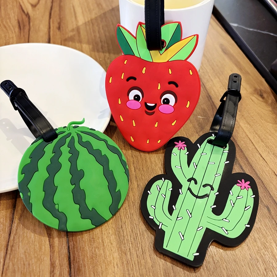 

1/2//3PCS Strawberry Watermelon Luggage Tag Hanger Airport Check in Trolley Luggage Backpack Anti loss Identification Label Trav