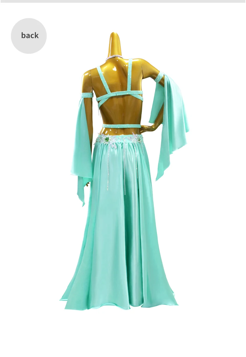 Orientalisches Tanzoutfit, langer Rock, Damen-Tanzkleidung, Bauchtanzkostüm, Bauchtanz-Unterrichtskleidung, Anzug 2026, Bühnenkostüm für Mädchen, Abendkostüm – Detail 10