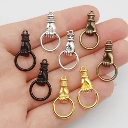 10Pcs/lot Alloy Grip Hoops Hand Charms Connector Bracelet Earrings Necklace DIY Jewelry Making Hand Pendant Jewelry Accessories