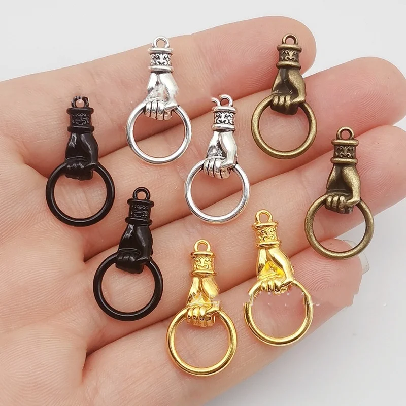 10 sztuk/partia uchwyt ze stopu obręcze ręcznie Charms złącze bransoletka kolczyki naszyjnik DIY tworzenia biżuterii ręcznie wisiorek biżuteria akcesoria