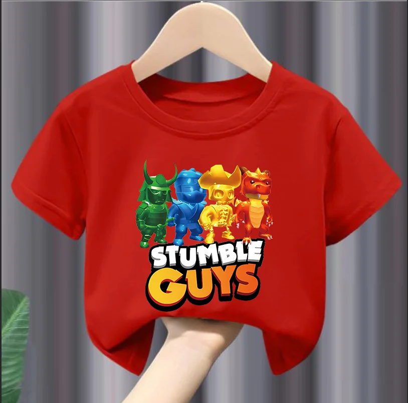 Boys Stumble T-Shirts Harajuku Kids Games Short Sleeve Top Children Guys Tee Casual Y2k Girls Wish Asha O-neck Modal Fabric Tops