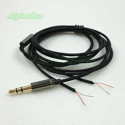 Aipinchun-Cable de repuesto para reparación de auriculares, Conector de 3 polos de 3,5mm, Color negro, A42