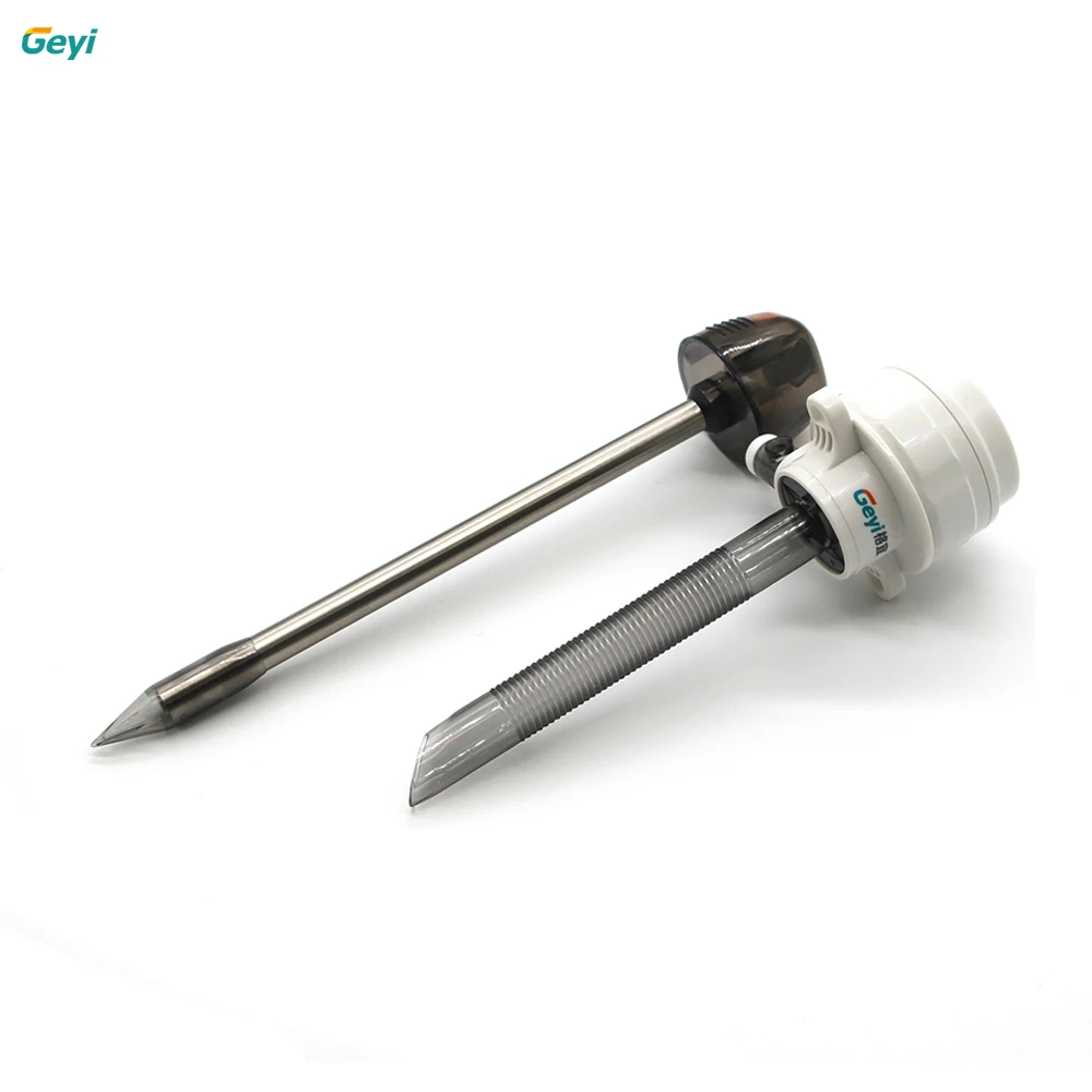 Geyi High Quality Universal 5mm 10mm 12mm Stainless Steel Laparoscopic Disposable Valve Trocar Size