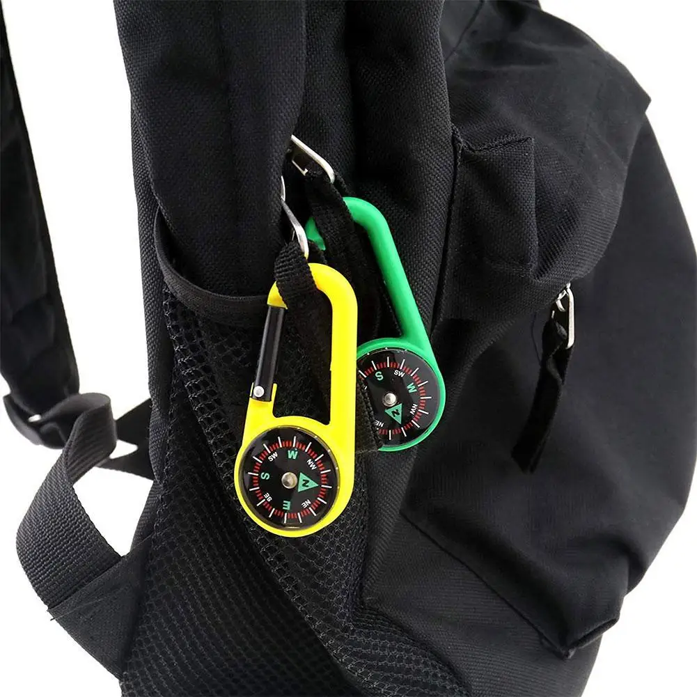 

1PC Mini 2in1 Carabiner Compass Key Snap Hook Compasses For Outdoor Hiking Climbing KeyChains Multifunctional F4I5