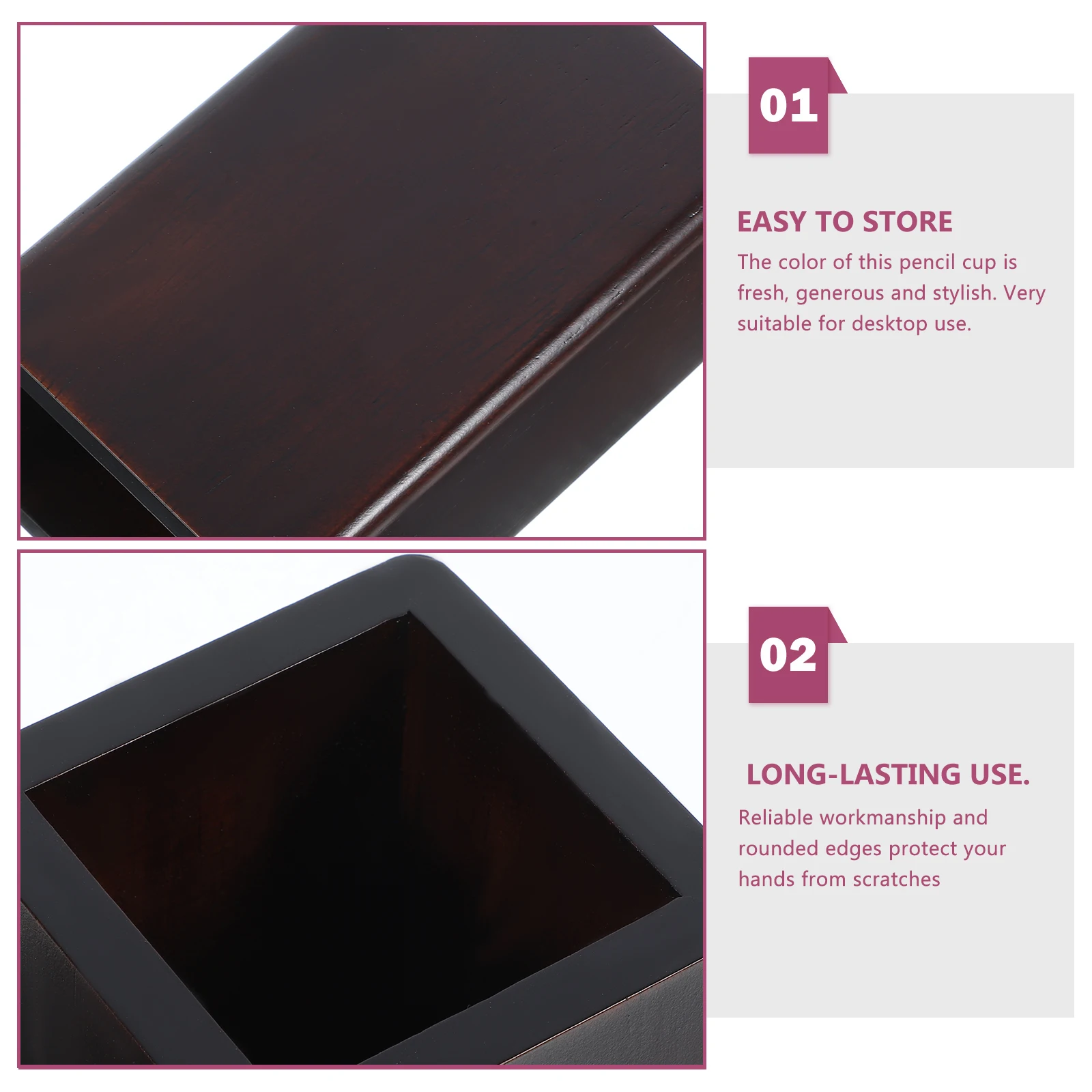 

Black Walnut Holder Wooden Desk ganizer Large Capacity Stylish Rounded Edges Stable Pencil ganizer For Desk Base Storage