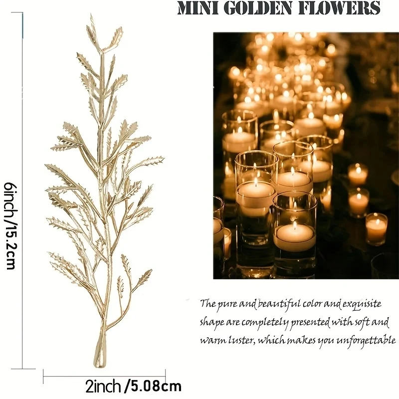 Simulated Golden Tree Branches Floating Candles Center Filling Wedding Banquet Decoration Plastic Flowers