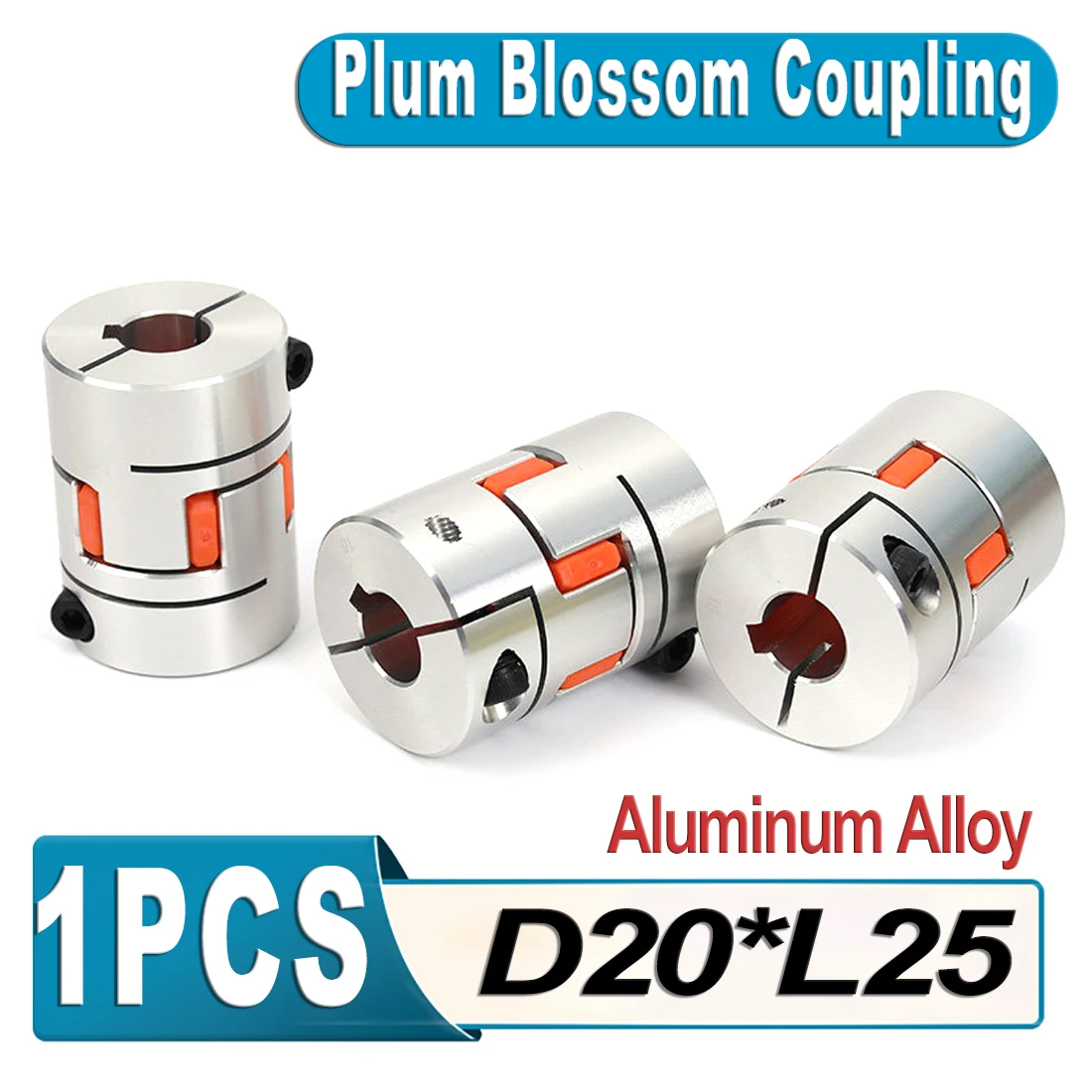 D20L25 Spider Flexible Motor Coupler Aluminium Flexible Jaw Coupling  4mm 5mm 6mm 6.35mm 7mm 10mm Elastic Coupling