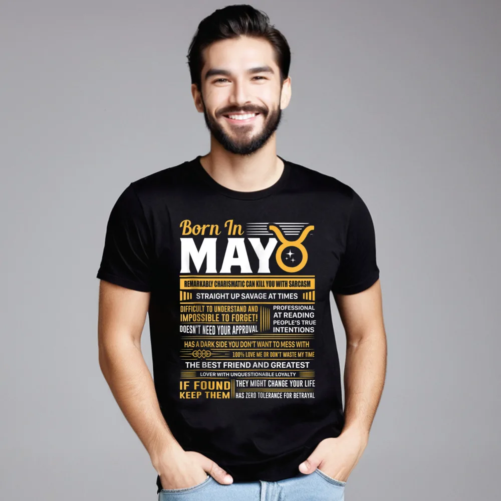 Mens Special Tops & Tees O-Neck Mother Day 100% Cotton Fabric T-shirts Family Short Sleeve Born In May Taurus Funny Tee Shirt