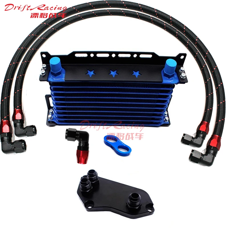 DEFT 1set Japanese 10 Row  AN10 Oil Cooler Kit +Mounting Bracket for BMW 3 series F30 F31 320i 328i 420i N20 N26