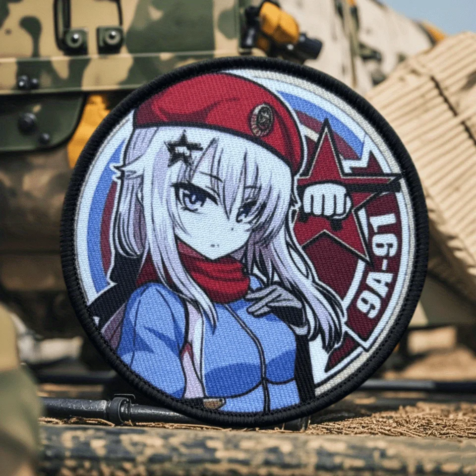 Girls' Frontline Tactical Patch Anime Gun Girl Printed Hook&Loop Patches Military Morale Badge Armband Backpack Vest Stickers