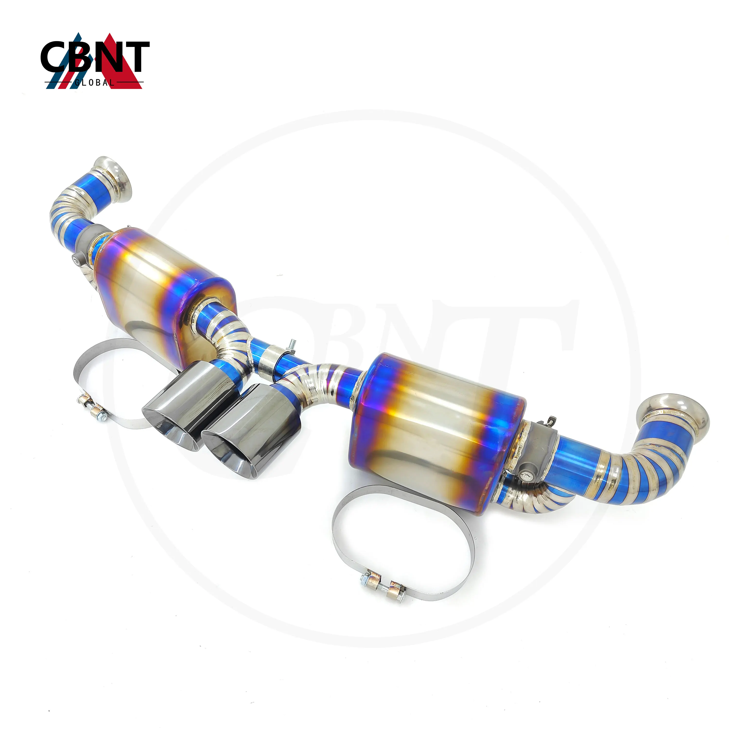 CBNT Valved Axle-back Exhaust Pipe for Porsche 991.1 991.2 GT3 4.0L Titanium Alloy Tuning Exhaust System with Valve Muffler