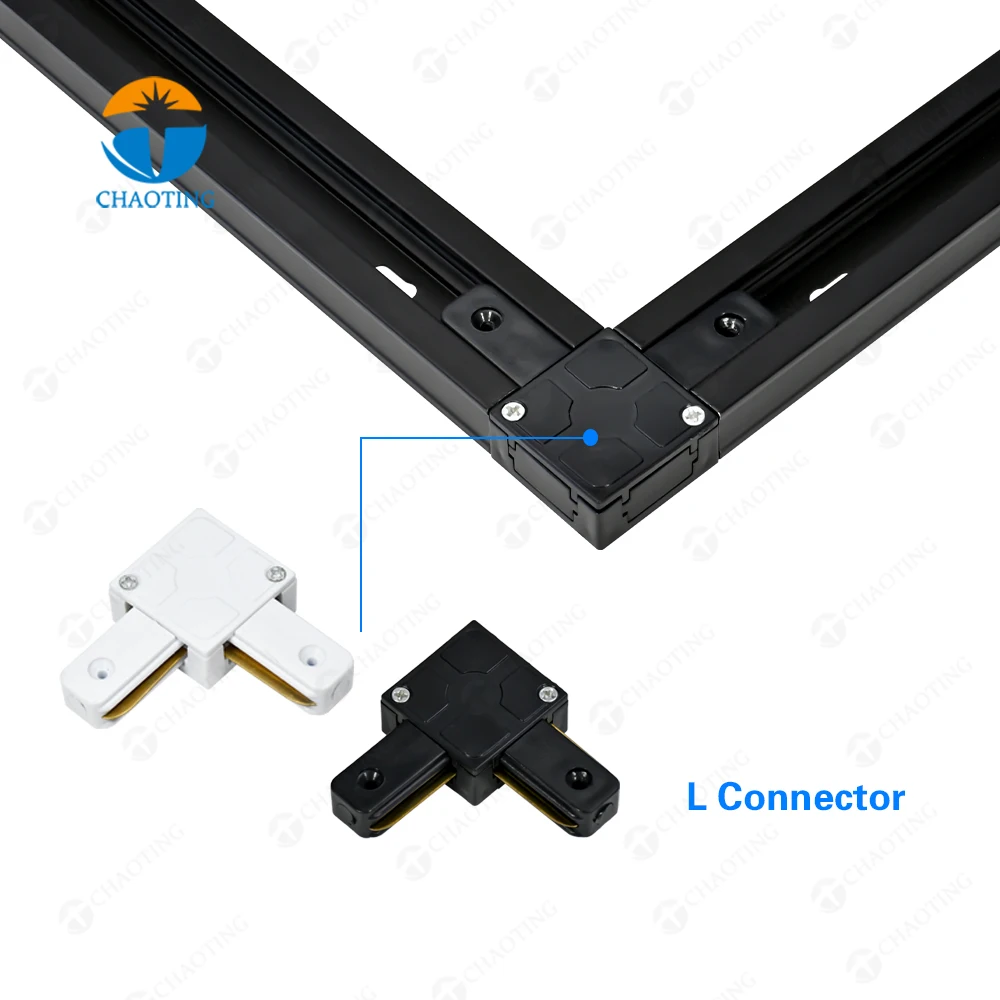 Soffitto di superficie 1M 1.5M misuratore di energia monofase a due fili binario e accessori in alluminio a 2 fili per faretto a binario a LED