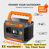 FF Flashfish Solar Generator 230V 300W Portable Power Station 230.88WH Battery 62400mAh/3.7V for Home Outdoor Camping Drone EU