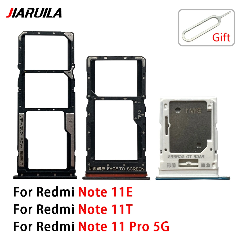 2PCS For Xiaomi Redmi Note 11 Pro 5G 11E 11T Sim Card Tray Slot Holder Socket Adapter Connector Repair Parts