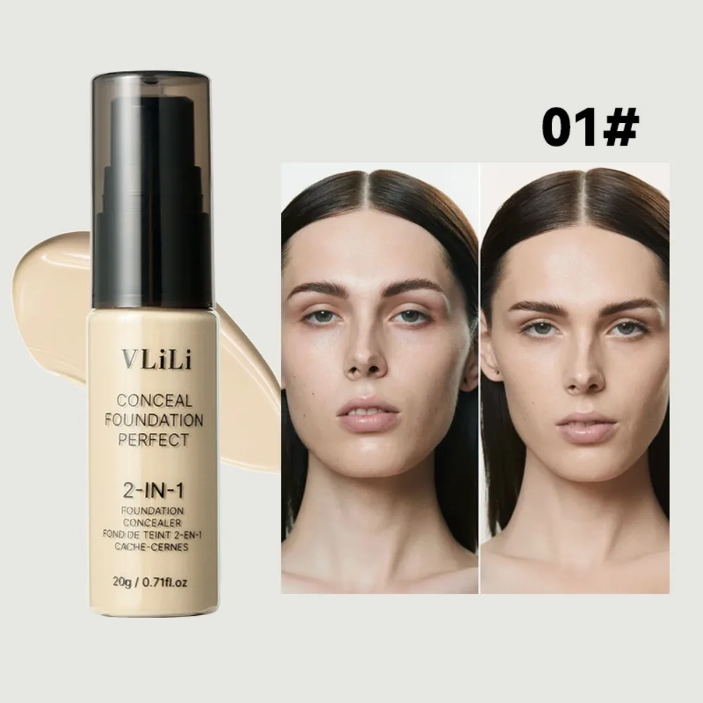 New Waterproof Liquid Foundation Oil-Control Matte Face Foundation Cream Full Coverage Creamy Texture Foundation Concealer Cream