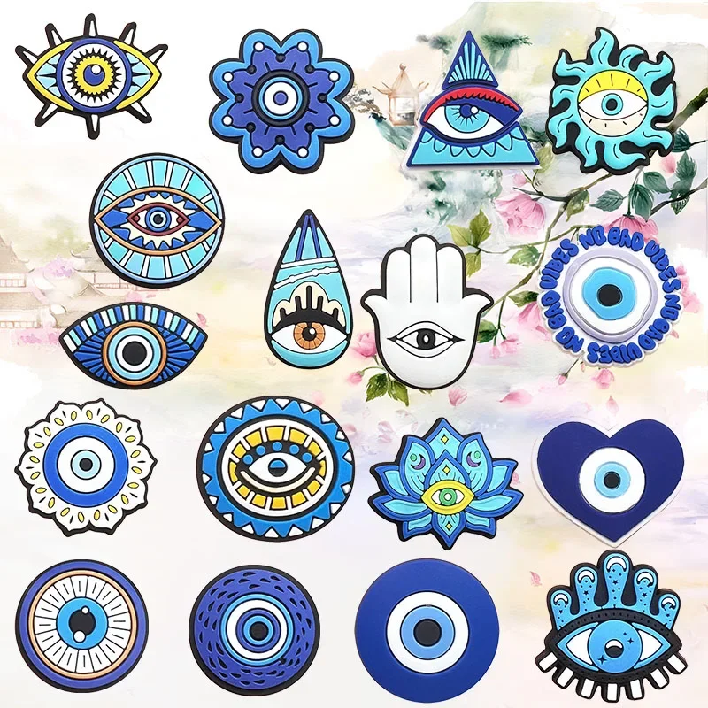 Shoe Charms for Crocs Accessories  Blue Eyes Shoes Charm for Croc Decorations Pins Men Accessory Jeans Woman Clogs Clips Badges