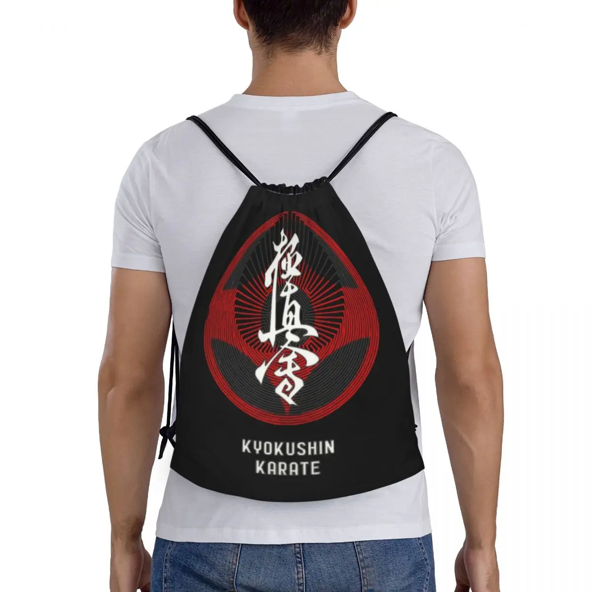 Custom Kyokushin Karate Drawstring Backpack Bags Men Women Lightweight Japanese Martial Arts Gym Sports Sackpack Sacks Traveling