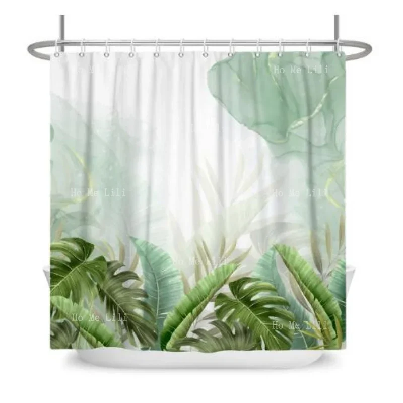 Greenery Leaves Vines Flower Prints Modern Nordic Minimalist Home Decor Bathroom Curtains